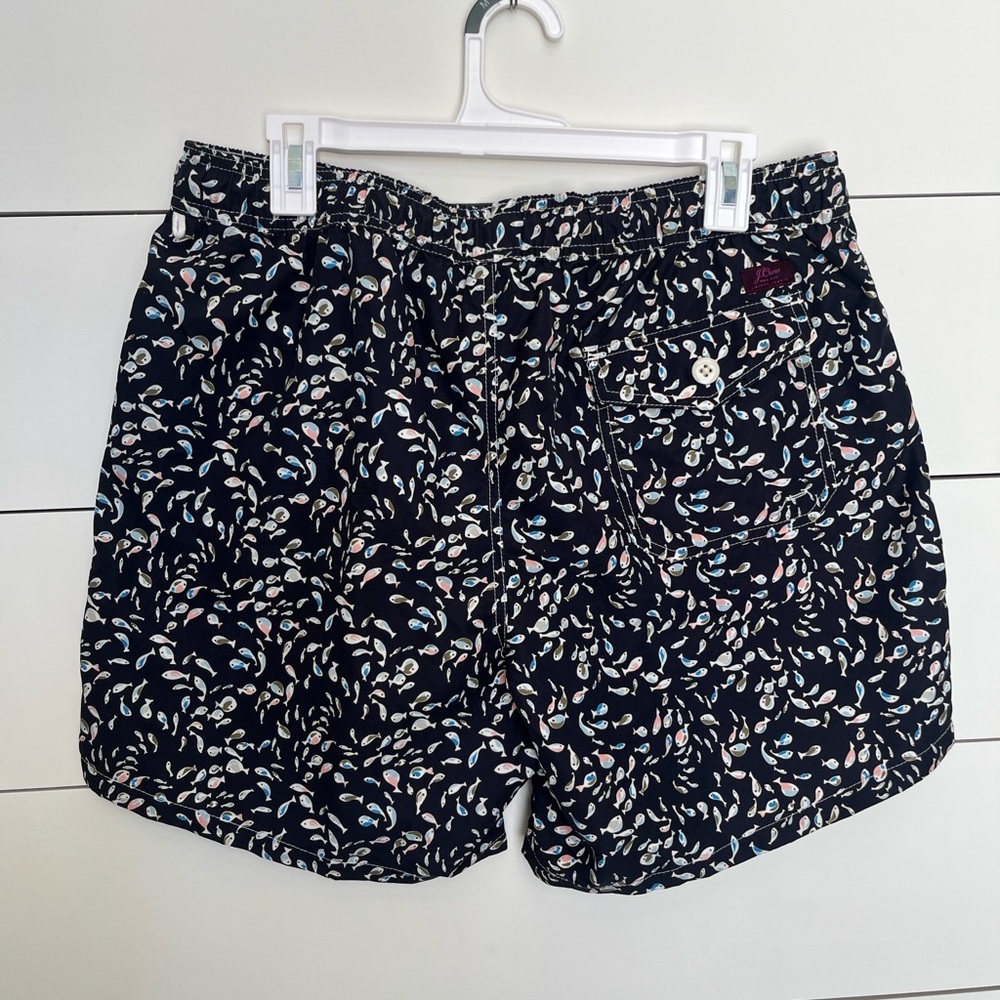 J. Crew Navy Swim Trunks with Colorful Pattern - Picture 4 of 7